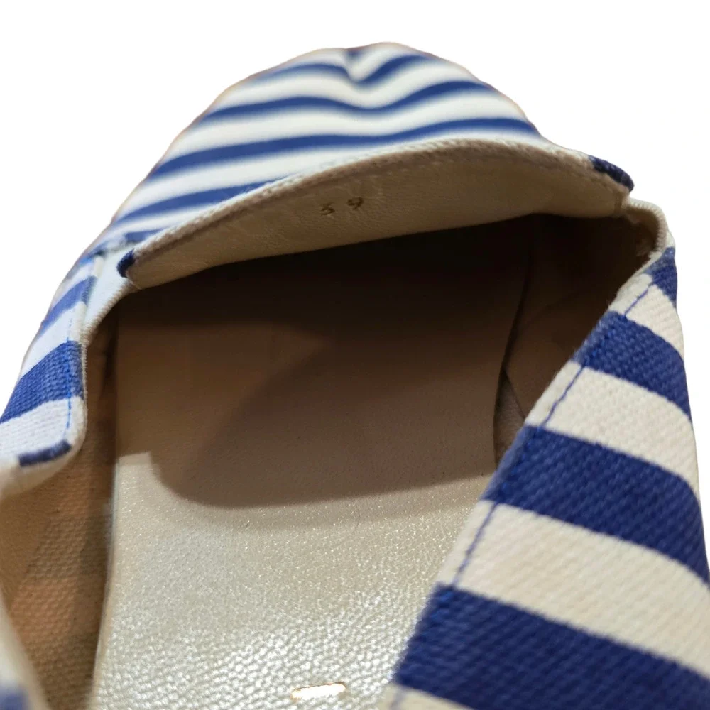M. GEMI Italian Canvas Stripe Espadrilles Sz 8.5